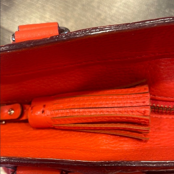 Kate Spade Orange Leather Tote Bag - Picture 3 of 9